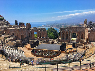 意大利罗马剧院遗址背景图片