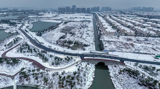 寒冷的杭州萧山湘湖景区图片