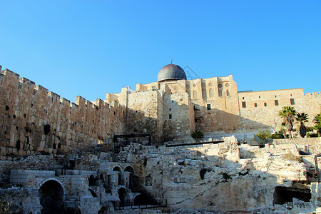 耶路撒冷的阿克萨清真寺背景图片