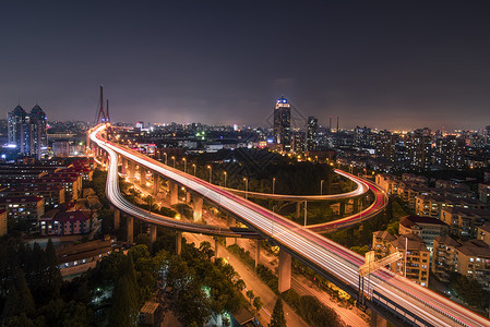 上海城市夜景大桥高清图片素材