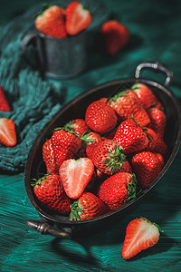 好吃水果草莓森系采摘新鲜草莓背景