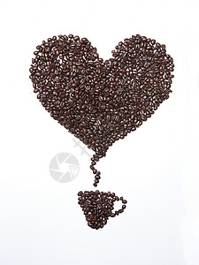 咖啡豆组成咖啡爱情象征背景图片