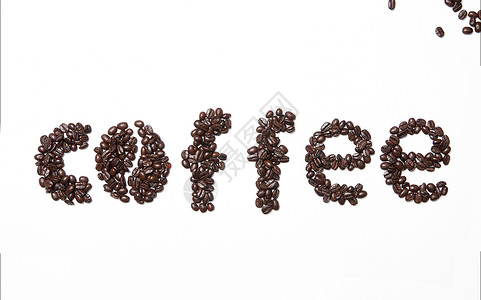 LOGO标贴咖啡豆组成咖啡字母logo背景