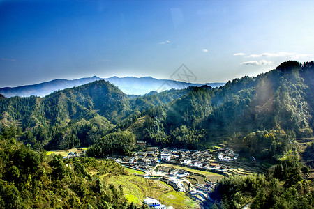 农家乐banner田园村庄航拍背景