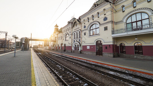 西伯利亚大铁路符拉迪沃斯托克(海参崴)火车站背景