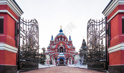 喀山大教堂伊尔库茨克冬天高清图片