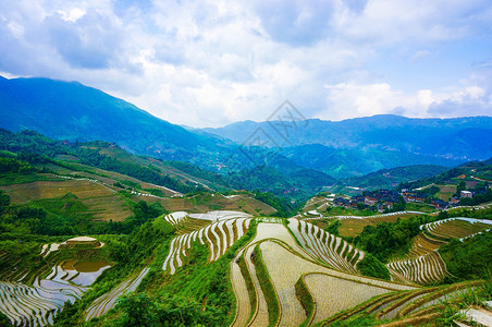 桂林龙脊梯田风光背景