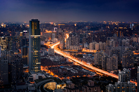 上海静安区上海夜景风光背景