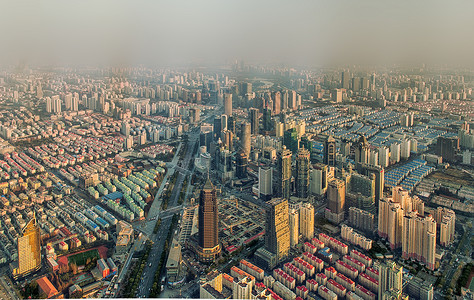 国土空间规划俯瞰上海城区背景