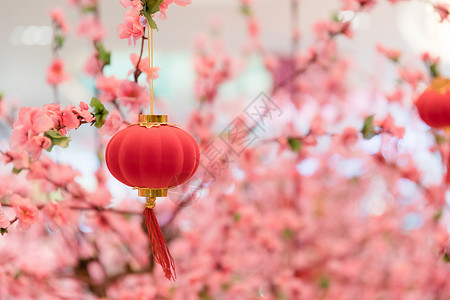 桃花装饰新春商场装饰挂饰背景