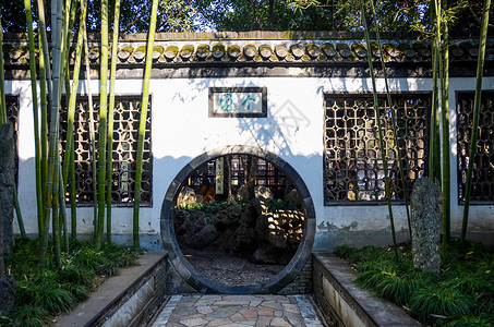三叶环绕图片扬州个园背景