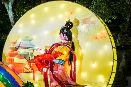 春节的上海城隍庙庙会张灯结彩旅游景点高清图片素材