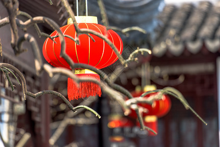 中国年大红灯笼农历新年高清图片素材