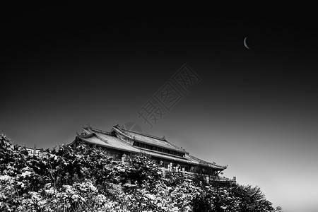 静谧的四川金顶月色高清图片