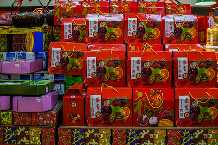 北京超市采购年货背景图片