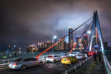 重庆千厮门大桥夜景风景高清图片素材