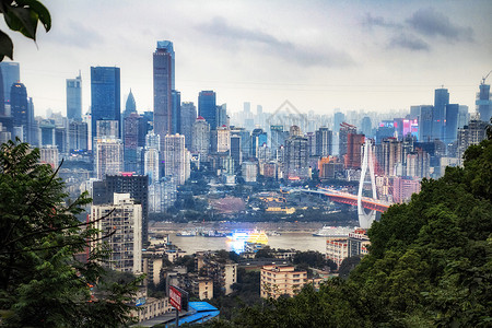 俯瞰山城重庆高清图片素材