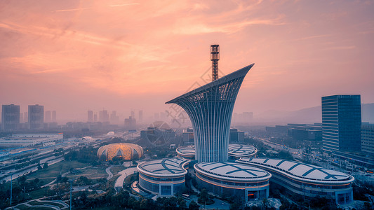 武汉光谷地标建筑马蹄莲大楼背景图片