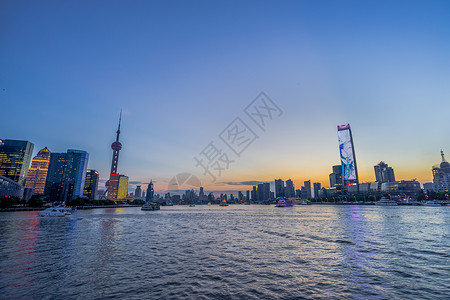 上海外滩落日背景图片