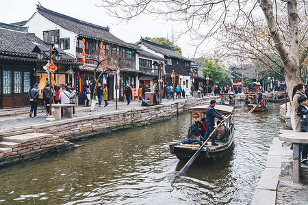 朱家角古镇背景图片