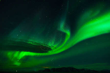 绿色星空光效北欧海上极光背景