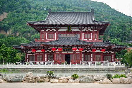 空中小阁楼西安华清池风景背景