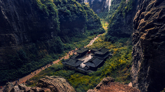 重庆天坑地缝景区背景图片