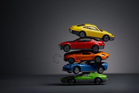 彩色车汽车模型重叠纯背景素材设计图片