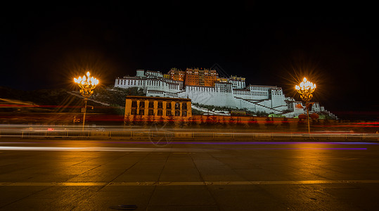 拉萨布达拉宫夜景户外高清图片素材