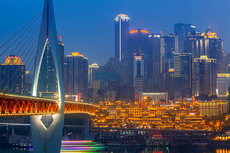 重庆千厮门大桥城市夜景高清图片素材