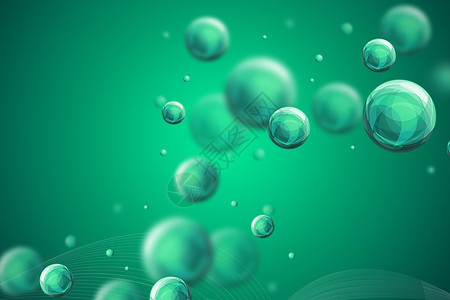 未来水世界科技分子绿色背景设计图片