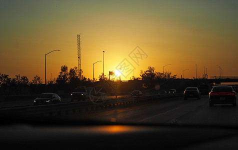 美西高速日落黄昏图片