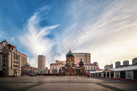 圣索菲亚广场哈尔滨圣索菲亚大教堂背景