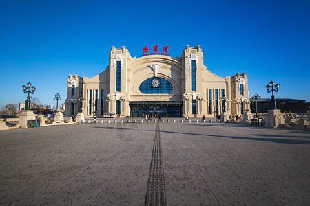 哈尔滨老火车站背景图片