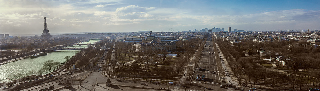 巴黎鸟瞰鸟瞰巴黎城区全景背景