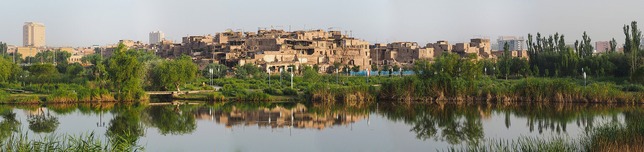 喀什老城全景图图片