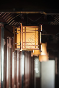 中式建筑和灯笼背景图片