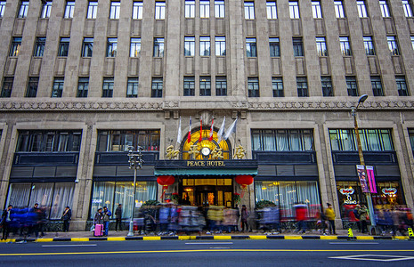 饭店建筑上海和平饭店外景背景