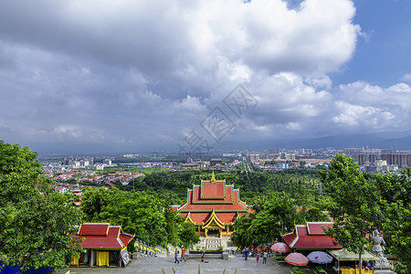 高台西双版纳大佛寺公园背景