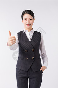 商务女性点赞竖大拇指手势图片
