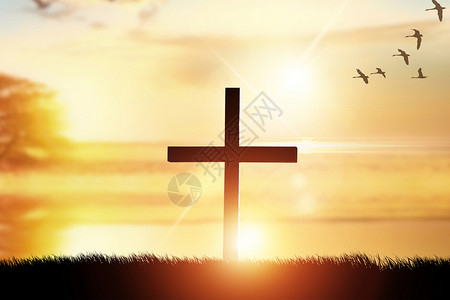 十字架蓝天基督教图片素材