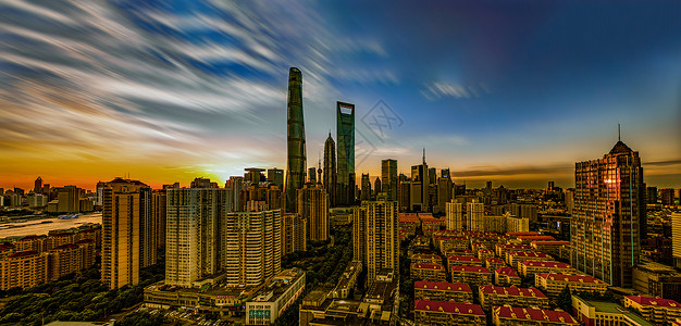全景上海大楼高清图片素材