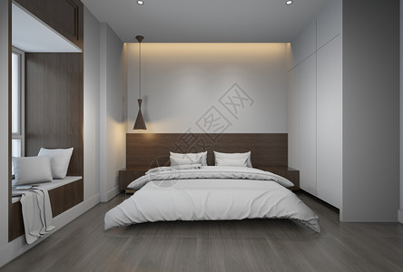 毯子素材简约卧室效果图设计图片