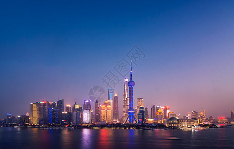 魅力上海上海东方明珠城市建筑夜景背景