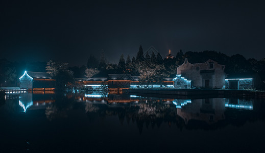 乌镇夜景背景图片