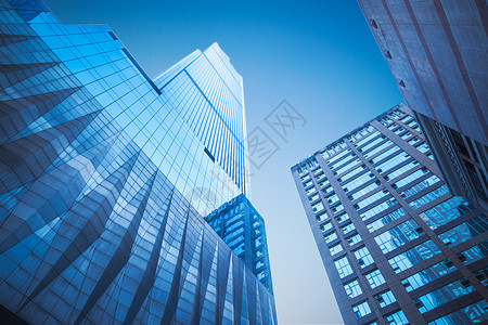 建筑蓝色摩天大楼背景