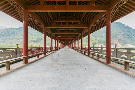 建立素材库建立在山中的中式廊庭背景