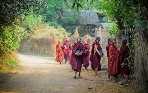 缅甸僧侣人文缅甸旅游高清图片素材