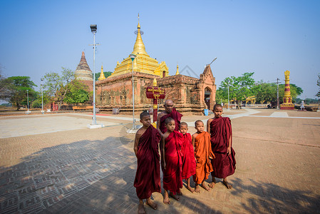 缅甸僧侣人文旅游目的地高清图片素材