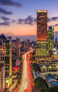 上海城市日落风光图片